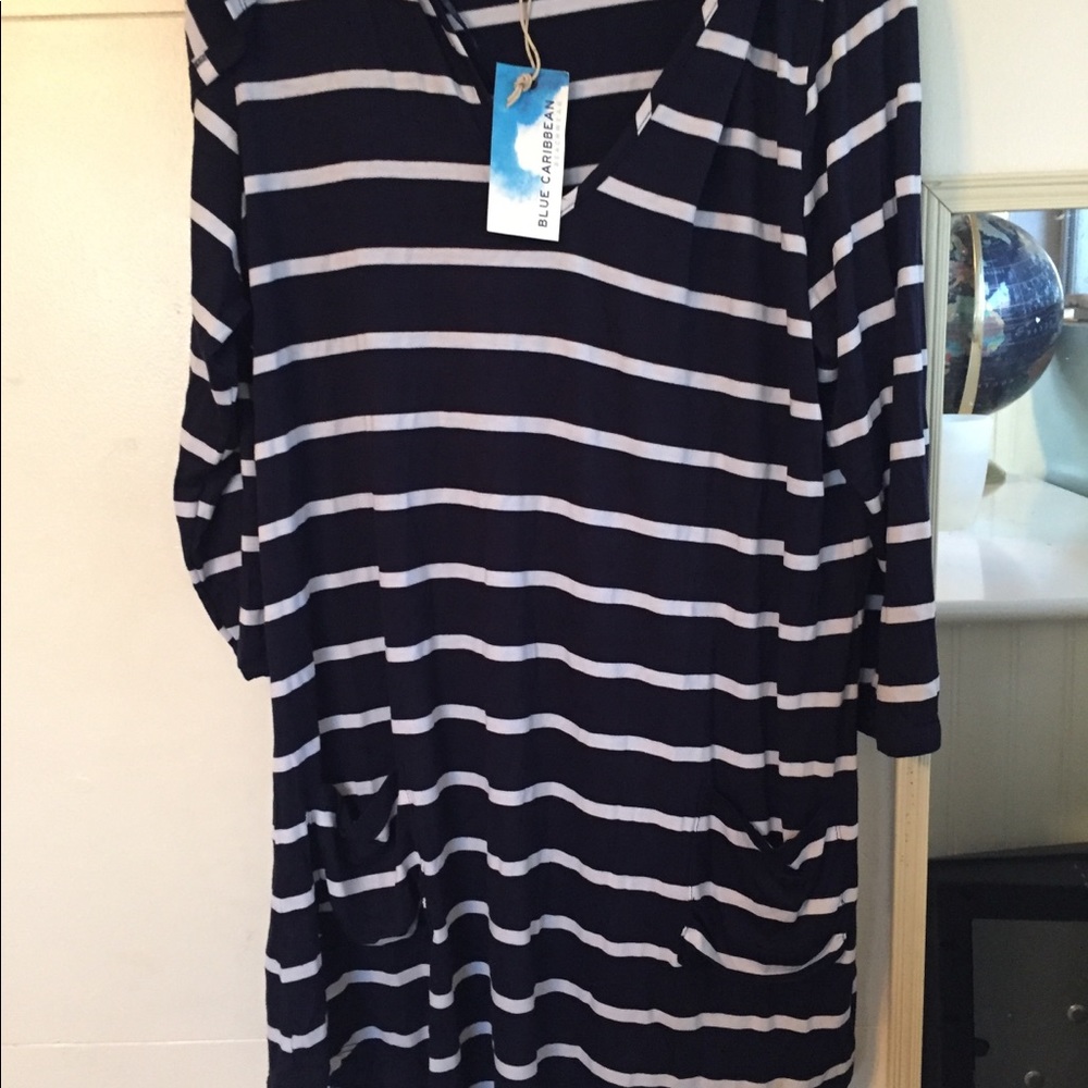 Blue Caribbean Beachwear coverup-NEW